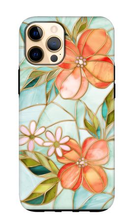 Orange stained glass flower