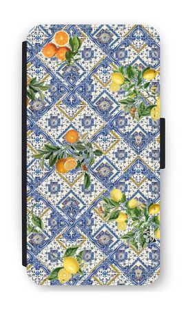 Azulejos azules, limones y naranjas - pequeños