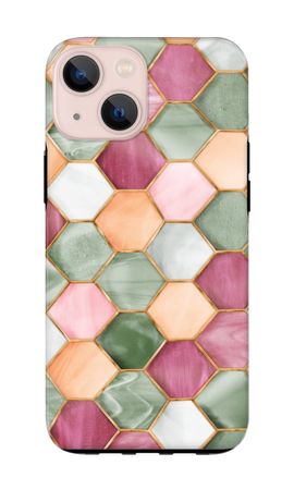 Hexagoner i färgat glas