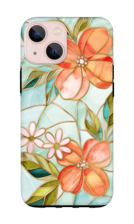 Orange färgad glasblomma