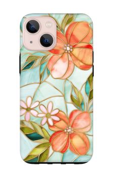 Orange stained glass flower