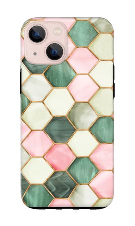 Hexagoner i färgat glas