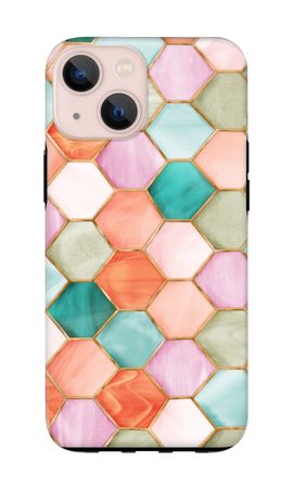 Hexagoner i färgat glas