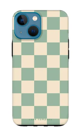Checkered Mint, iPhone 13 mini hardt deksel