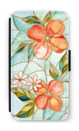 Orange stained glass flower