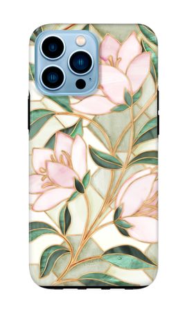 Orange stained glass flower