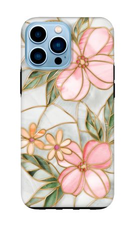 Orange stained glass flower