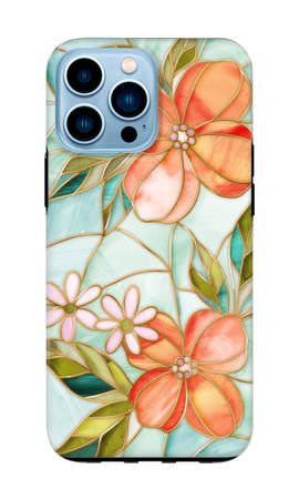 Orange stained glass flower