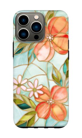 Orange stained glass flower