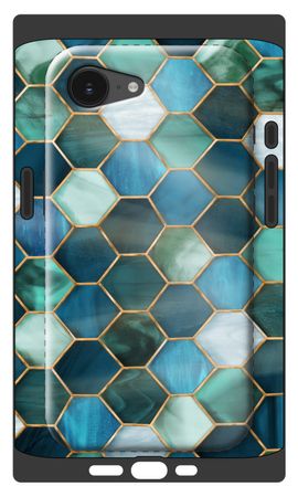 Zeshoeken in glas-in-lood