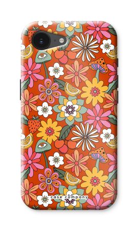 Retro bloemen - Rood