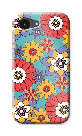 Retro bloemen - Blauw