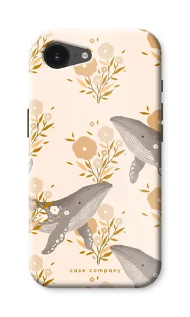 Floral Whales, iPhone 17e hårt skal