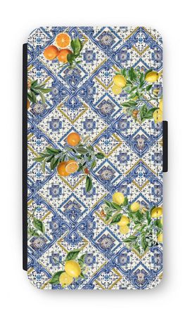 Blue tiles, lemons and oranges - small
