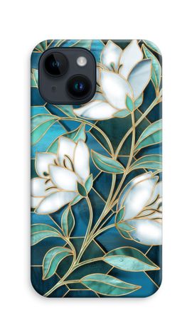 Blue stained glass flowers