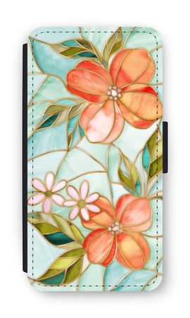 Orange stained glass flower