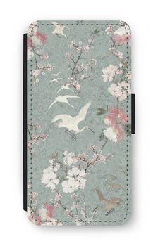Japanese crane birds blossom