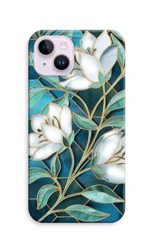 Blue stained glass flowers