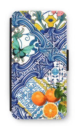 Blue tiles and oranges