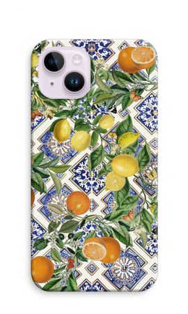 Blue tiles, lemons and oranges