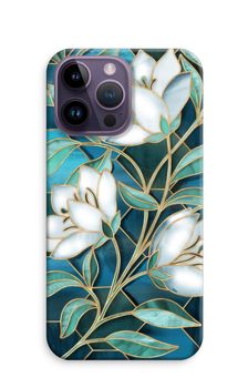 Fleurs en vitrail bleu