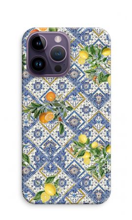 Blue tiles, lemons and oranges - small