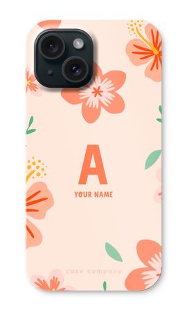 Tropical Pink Flowers Monogram