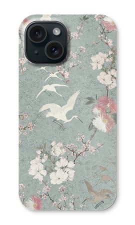 Japanese crane birds blossom