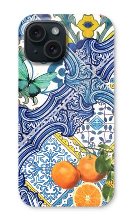 Blue tiles and oranges