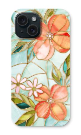 Orange stained glass flower