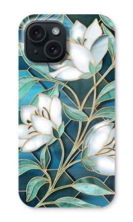 Blue stained glass flowers