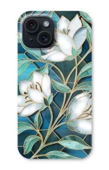 Blue stained glass flowers