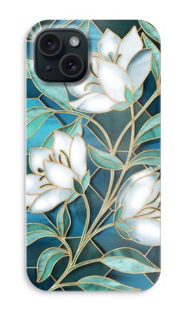 Blue stained glass flowers