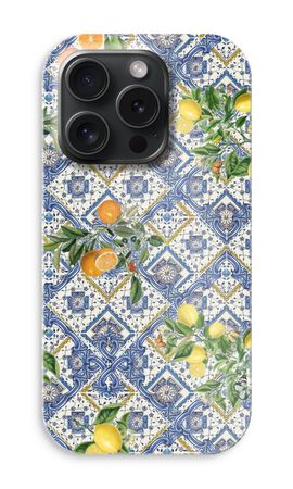 Blue tiles, lemons and oranges - small