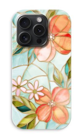 Orange stained glass flower