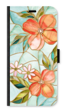 Orange stained glass flower