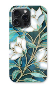 Blue stained glass flowers