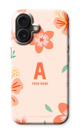 Tropical Pink Flowers Monogram