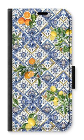 Blue tiles, lemons and oranges - small
