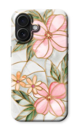 Orange stained glass flower