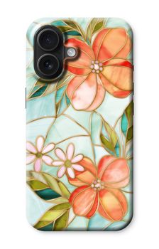 Orange stained glass flower