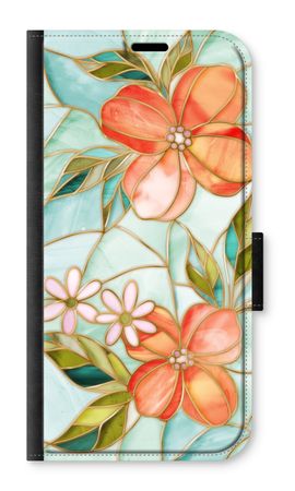 Orange stained glass flower