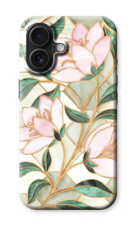 Fleur en vitrail orange