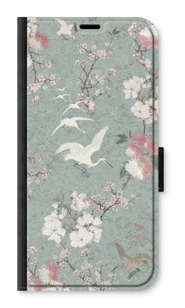 Japanese crane birds blossom