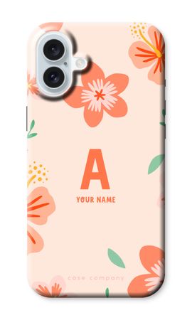 Tropical Pink Flowers Monogram