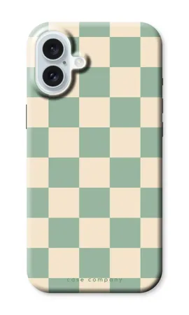 Checkered Mint, iPhone 16 Plus robuste Hülle