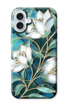 Blue stained glass flowers