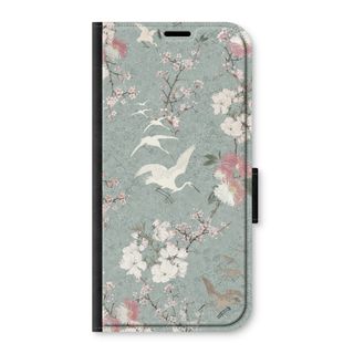 Japanese crane birds blossom