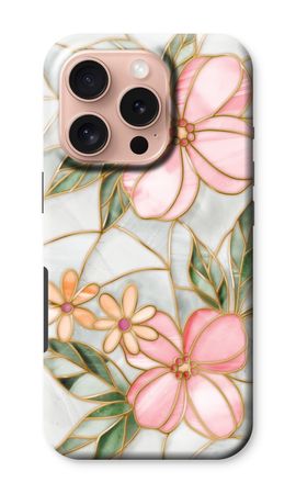Fleur en vitrail orange