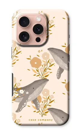 Floral Whales, iPhone 16 Pro strapabíró tok